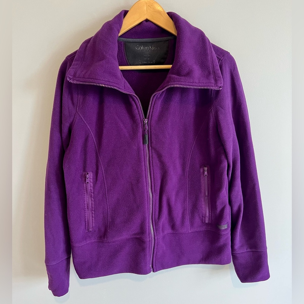 Calvin Klein Performance Purple Fleece Zip Up Jacket Size Large